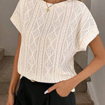 Versatile Jacquard Textured T-shirt
