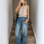 Loose Straight Cut Sleeveless Top