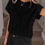 Versatile Jacquard Textured T-shirt