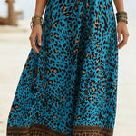 Vacation Style Leopard Print Sleeveless Midi Dress