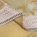 Stylish Lace V-neck Metallic Texture Fabric Top