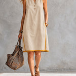 Comfy Relaxed Fit Sleeveless Shift A-Line Dress