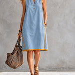 Comfy Relaxed Fit Sleeveless Shift A-Line Dress