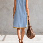 Comfy Relaxed Fit Sleeveless Shift A-Line Dress