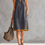 Comfy Relaxed Fit Sleeveless Shift A-Line Dress