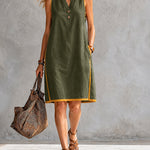 Comfy Relaxed Fit Sleeveless Shift A-Line Dress