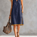 Comfy Relaxed Fit Sleeveless Shift A-Line Dress