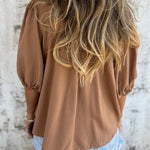Boho Ruffled Hem Smocked Blouse