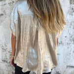 Classic Short Sleeve Crackle Gloss Fabric Shirt