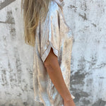 Classic Short Sleeve Crackle Gloss Fabric Shirt