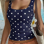 Summer Polka Dot Square Neck Knit Cami