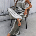 Effortless Metallic Texture Fabric Two-Piece Set