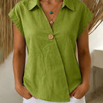 Casual Simple Slant Placket Blouse