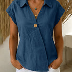 Casual Simple Slant Placket Blouse