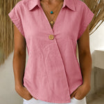 Casual Simple Slant Placket Blouse