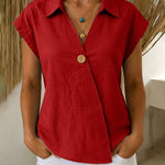 Casual Simple Slant Placket Blouse