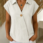 Casual Simple Slant Placket Blouse