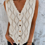 Summer Casual Hollow Knit Sleeveless Top