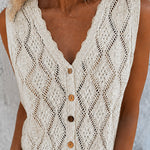 Summer Casual Hollow Knit Sleeveless Top