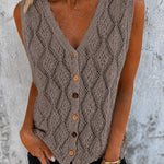 Summer Casual Hollow Knit Sleeveless Top