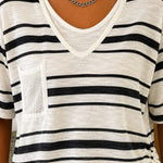 Lightweight Breathable Stripe Fake 2-Piece T-shirt