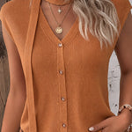 Chic Thin V-neck Knit Vest with Scarf