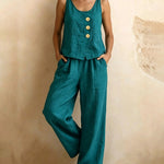 Resort Casual Comfy Sleeveless Two Piece Set