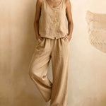 Resort Casual Comfy Sleeveless Two Piece Set