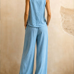 Resort Casual Comfy Sleeveless Two Piece Set
