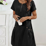 Urban Casual Cotton Blend Short Sleeve Dress