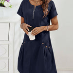 Urban Casual Cotton Blend Short Sleeve Dress