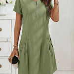 Urban Casual Cotton Blend Short Sleeve Dress