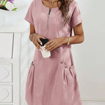 Urban Casual Cotton Blend Short Sleeve Dress