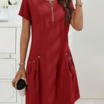 Urban Casual Cotton Blend Short Sleeve Dress