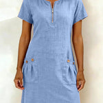 Urban Casual Cotton Blend Short Sleeve Dress