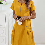 Urban Casual Cotton Blend Short Sleeve Dress