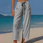 Resort Casual Stripe High Waisted Pants