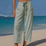 Resort Casual Stripe High Waisted Pants
