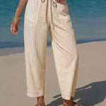 Resort Casual Stripe High Waisted Pants