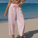 Resort Casual Stripe High Waisted Pants