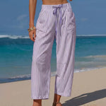 Resort Casual Stripe High Waisted Pants