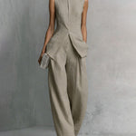 Minimalism Designer Sleeveless Matching Set