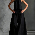 Elegant Minimalism Halter Neck Two Piece Set