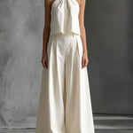 Elegant Minimalism Halter Neck Two Piece Set