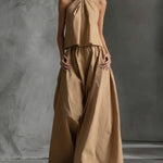 Elegant Minimalism Halter Neck Two Piece Set