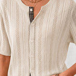 Chic French Style Cable Knit Cardigan Blouse