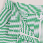 Luxury Contrast Color Stripe Matching Set with 3D Flowers