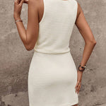 Summer Casual Waffle Knit Mini Tank Dress