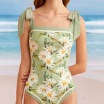 Nadorine Women's Double-Sided Print Reversible One-Piece Swimsuits