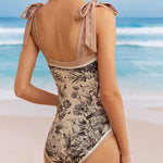 Nadorine Women's Double-Sided Print Reversible One-Piece Swimsuits